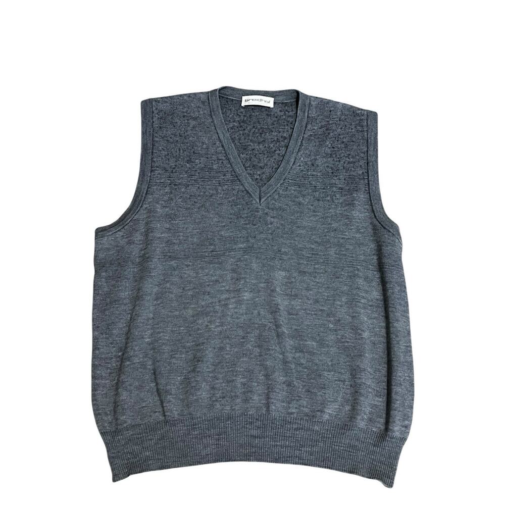 Vintage Breidhof Germany Gray Sweater Vest Men's XL Grandpacore Grandpa